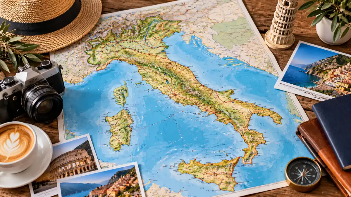 Map of Italy for Travel